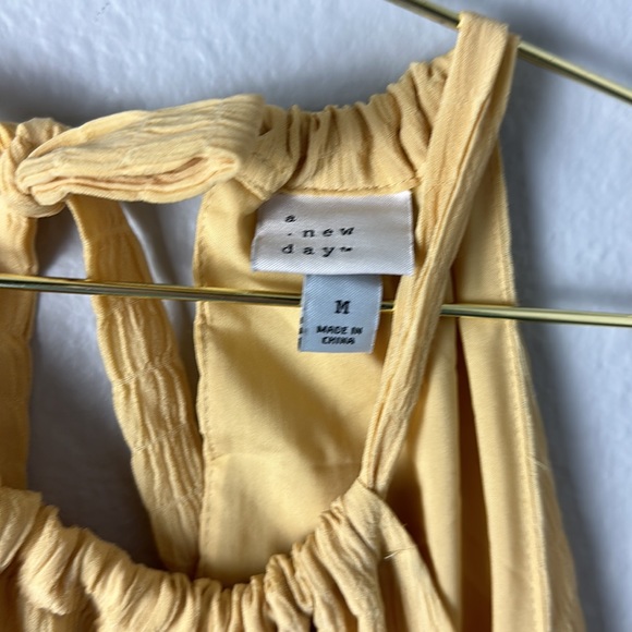 A New Day Yellow Adjustable Halter Neck Tiered Dress - Picture 4 of 7